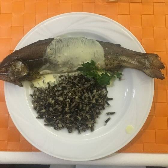 .러시아 원자력쇄빙선의 레스토랑에서 나온 생선요리. [사진 해양수산개발원]