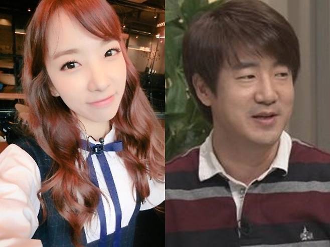 ▲ 걸그룹 레인보우 출신 지숙(왼쪽)이 7살 연상의 프로그래머 겸 기업인 이두희와 열애 중이다. 제공|지숙 인스타그램, '쿨까당' 방송화면 캡처