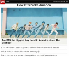 CNN 메인을 장식한 ‘어떻게 BTS가 미국을 무너뜨렸나’ 대서특필, 출처: CNN