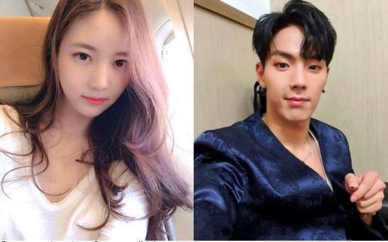 (좌) 한서희 인스타그램 캡처, (우) 몬스타엑스 공식 트위터 셔누 사진 캡처