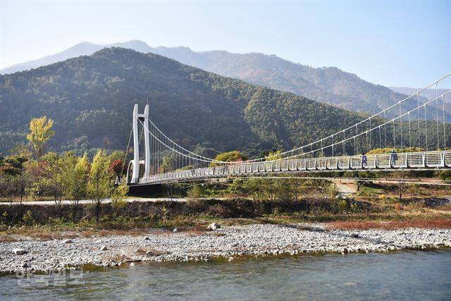 돌다리 상류에도 징검다리가 놓여 있다.