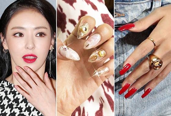 배우 이다희, 한예슬, 그룹 마마무 화사 네일아트./사진=머니투데이 DB, 각 스타 인스타그램