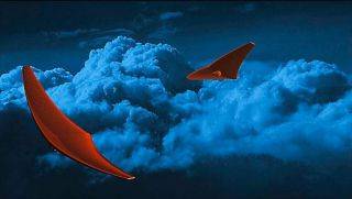가오리처럼 생긴 우주선이 금성 상공을 날아다니는 상상도(출처:© CRASH Lab, University at Buffalo)