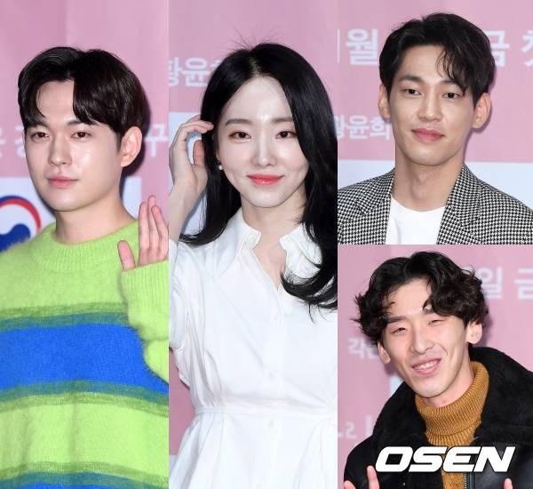 [사진=OSEN 이대선 기자] '내 마음에 그린' 배우들이 제작발표회 포토월에 참석해 포즈를 취했다. /sunday@osen.co.kr