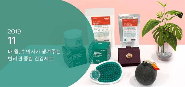 '돌로박스'의 서비스를 구독하면 매월 반려견을 위한 수의사 추천 제품을 받아볼 수 있다. 홈페이지 캡처