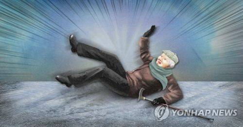 노인 빙판길 낙상사고(PG) [제작 이태호] 일러스트