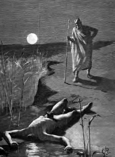 머리가 잘린 미미르를 바라보고 있는 오딘, 게오르그 파울리, 1893.