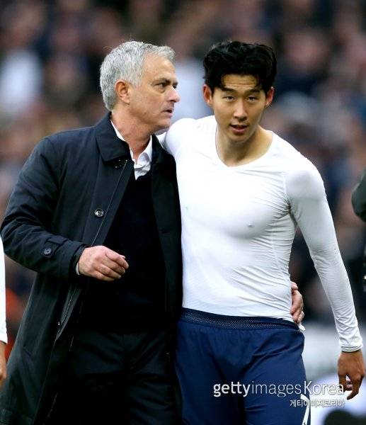 조세 무리뉴 감독-손흥민. 사진=게티이미지코리아