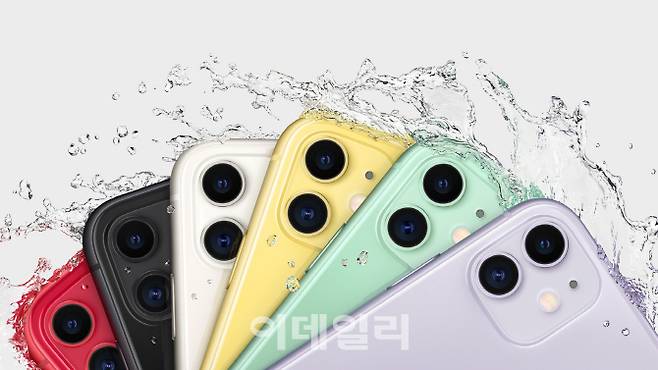 아이폰 11 시리즈의 기본 모델인 아이폰11. 듀얼 카메라를 탑재했으며 트렌디한 색상으로 젋은층을 겨냥했다. (사진= 애플 코리아)