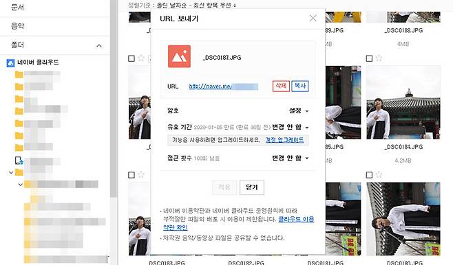 용량은 구글 드라이브보다 많지만, 파일 접근 권한 설정 등은 유료 사용자만 할 수 있다
