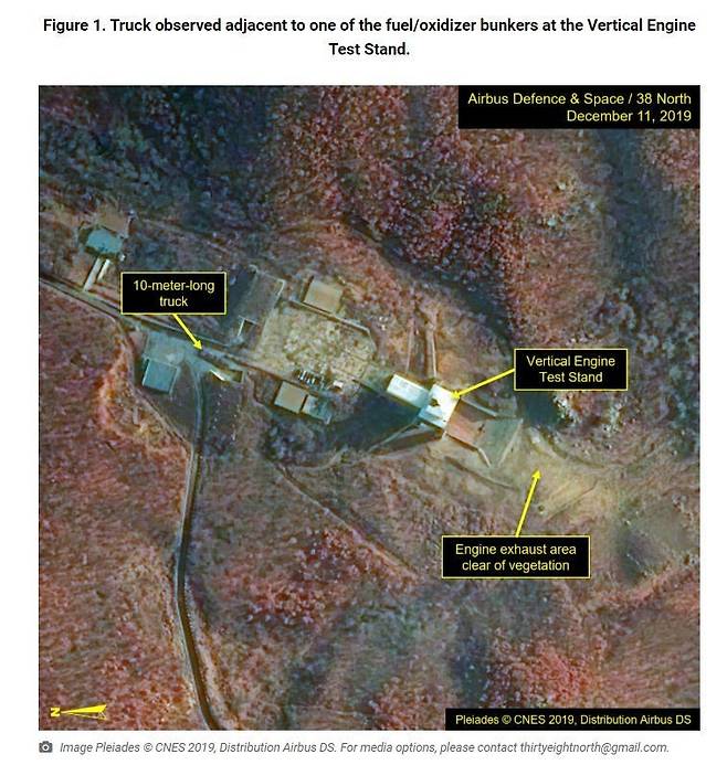 미국의 북한전문매체 38노스는 12일(현지시각) 북한이 \'대단히 중대한 시험\'을 진행했다는 평안북도 철산군 동창리 서해위성발사장에서 10ｍ 길이 트럭 등이 포착되는 등 활동이 계속되고 있다고 밝혔다. 38노스 누리집 갈무리.
