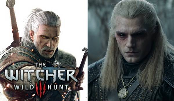 헨리 캐빌이 연기한 드라마 속 게롤트(오른쪽)는 게임 속 게롤트(왼쪽)과 매우 흡사하다. 위쳐는 전투에 대비해 비약을 복용, 신체를 강화하는데 그때는 얼굴이 창백해지고 눈가에 핏발이 서는 등 변화가 일어난다. /사진 제공=CDPR·넷플릭스