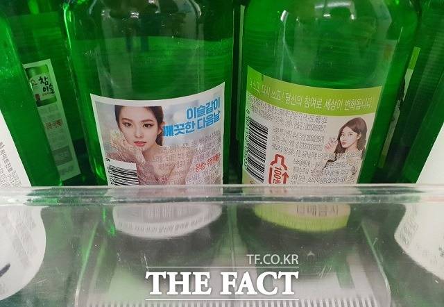 보건복지부에 따르면 국민건강증진법 시행령 제10조에서 정한 주류 광고 기준 규정을 개정해 소주병 라벨에 연예인 사진을 붙이지 못하게 하는 방안을 검토하고 있다. 업계는 정부의 방침을 따를 예정이나 소주 광고 모델에 대한 중요도를 무시할 수 없다고 보고 있다. /더팩트 DB