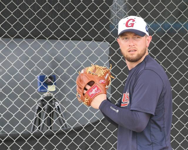 롯데가 사용하는 엣저트로닉 초고속 카메라가 샘슨의 투구 내용을 촬영하고 있다. 사진제공=롯데 자이언츠