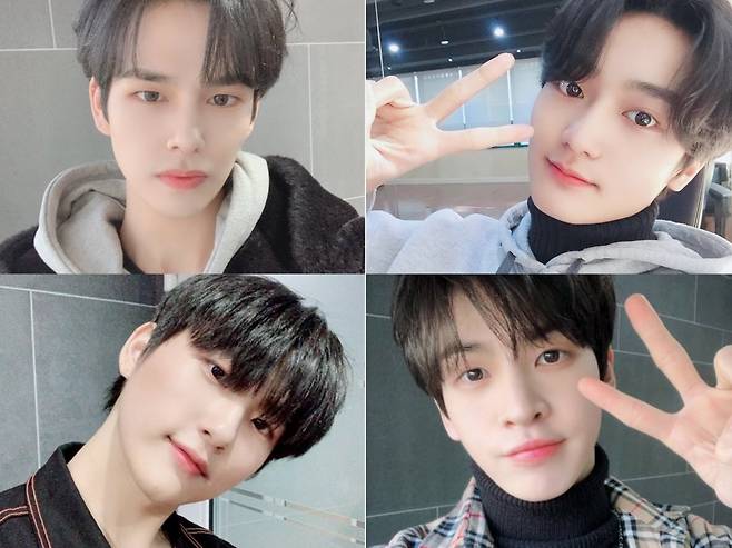 ▲ 스타쉽 연습생 박세림, 김태영, 서우빈, 앨런. 출처ㅣ스타쉽즈 SNS
