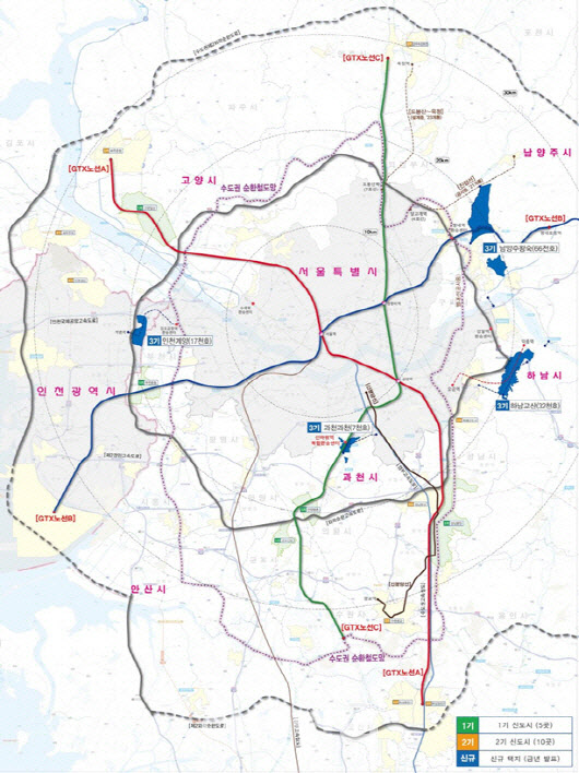 3기 신도시 위치도(사진=국토부)