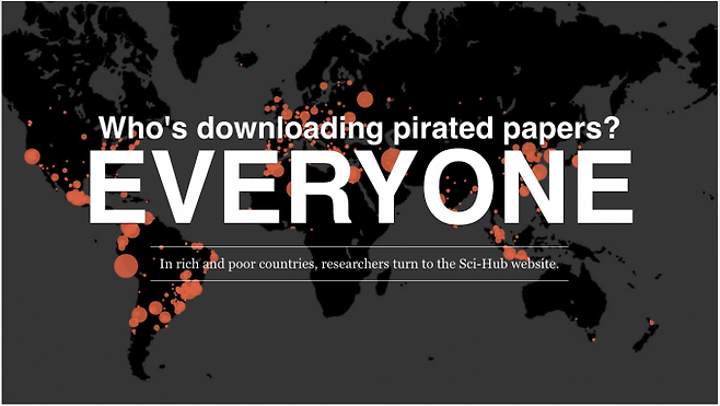 알렉산드라 엘바키얀은 2016년 네이쳐 지가 선정한 올해의 인물 10에 이름을 올린 과학자이자 활동가인 해커다. 그의 활동에 대한 사이언스지의 기획기사 제목은 “누가 해적질한 논문을 다운로드 받고 있는가? 모두”였다.