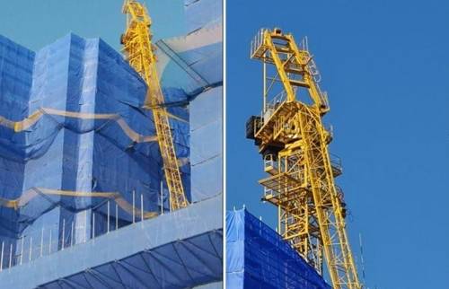 부천 타워크레인 사고 현장. [민주노총 전국건설노조 제공. 재판매 및 DB 금지]