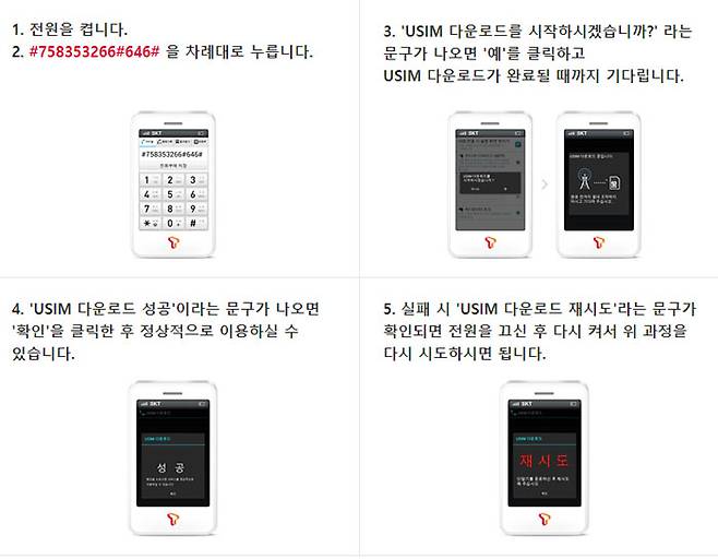 SKT 단말기의 번호변경후 나밍 과정