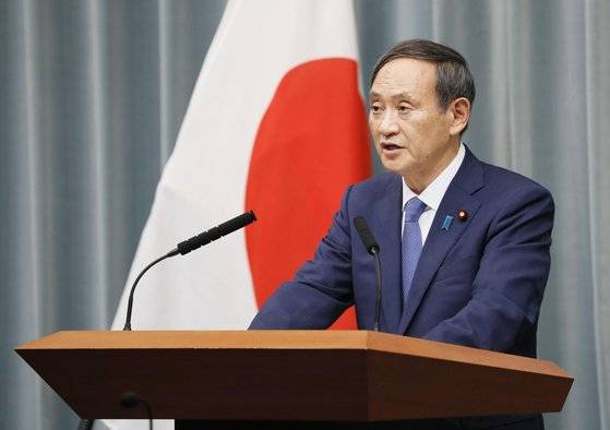 스가 요시히데 일본 관방장관. [연합뉴스]