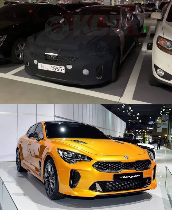 기아차 '스팅어 페이스리프트' (상), 기아차 '스팅어' (하) (출처 ː KCB- koreancarblog.com)