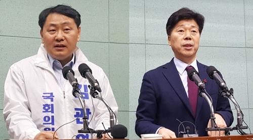 민주당 복당 의사 밝힌 무소속 김관영(왼쪽), 최형재 후보. [연합뉴스 자료사진]