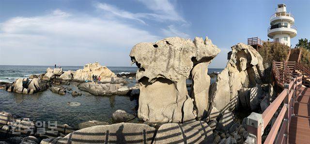 아들바위공원 주변 해안을 따라 산책로가 연결돼 있다.