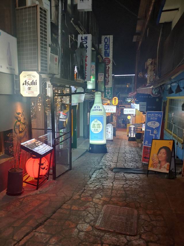 이태원 해밀턴호텔 뒷 골목은 한 때 세계음식거리라는 이름이 붙을 정도로 세계 각국의 다양한 음식을 구경할 수 있는 식당가가 형성됐지만 임대료가 급등하면서 지금은 포차들이 자리를 대신하고 있다. /사진=고병기기자
