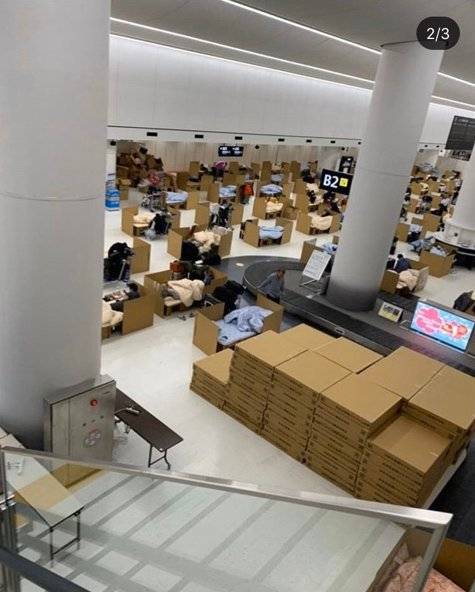 일본 네티즌들이 SNS에 올린 나리타공항의 모습. SNS 캡처