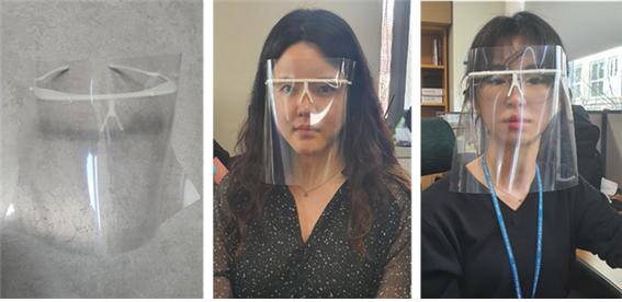 필름 교체가 가능한 얼굴·눈 가리개/​사진=대한3D프린팅융합의료학회 제공