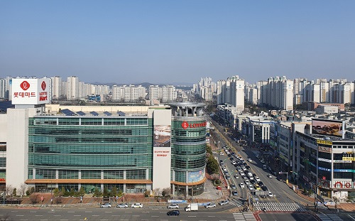 △전북 군산의 도심 나운동•수송동 일대 전경