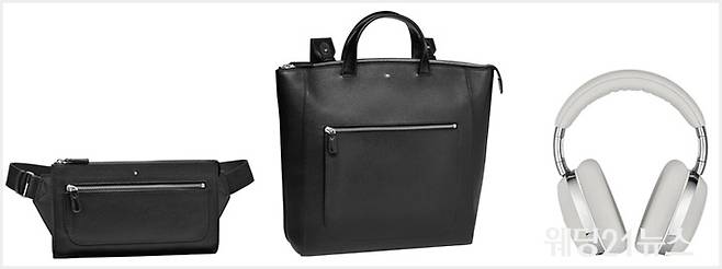 사진 : 몽블랑 소프트 그레인 컬렉션 슬링 백팩, 토트백, 무선 스마트 헤드폰 MB01