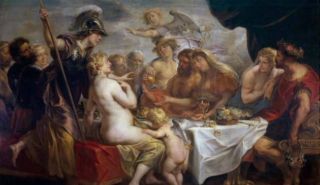 불화의 황금 사과, Jacob Jordaens, 1633