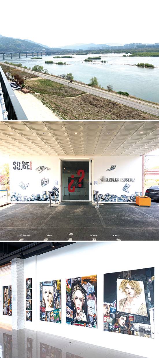 6. 널찍한 루프톱에서 바라보는 한강뷰 
전시 주제를 상징하는 오브제로 연출한 뮤지엄 입구. 
8. 1,2층 전시장의 모습.