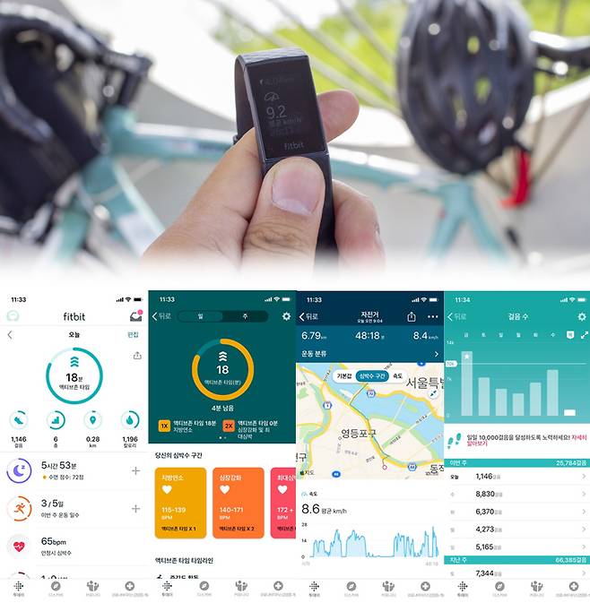 핏빗 차지4로 측정한 데이터를 스마트폰으로 본 예시. 출처=IT동아