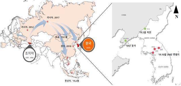 ASF 유입 추정경로