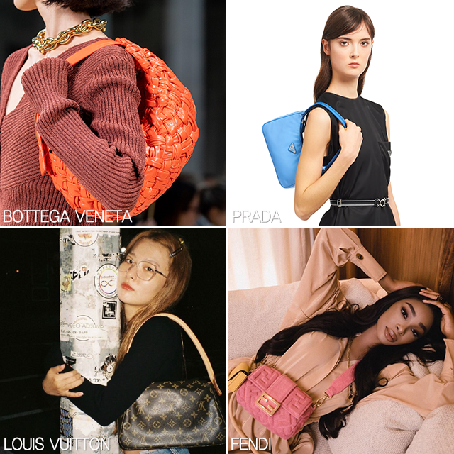 /사진=보테가 베네타 2020 S/S 컬렉션, 프라다, 펜디 공식 홈페이지, 그룹 레드벨벳 슬기 인스타그램