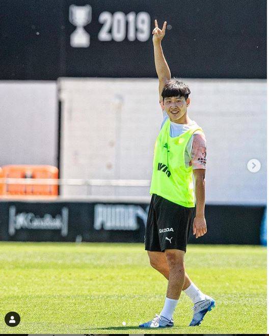 발렌시아 팀 훈련에 참가한 이강인(발렌시아 인스타그램 캡처) © 뉴스1