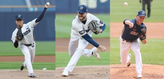 NC의 투수 3총사인 구창모(왼쪽), 라이트(중간), 루친스키