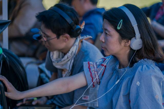 영화 ‘침입자’ 현장 촬영 당시 손원평 감독./사진제공=에이스메이커무비웍스