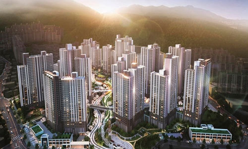 부산 부산진구 부암동 567번지 일대에 들어서는 ‘백양산 롯데캐슬 골드센트럴’ 조감도. 롯데건설 제공