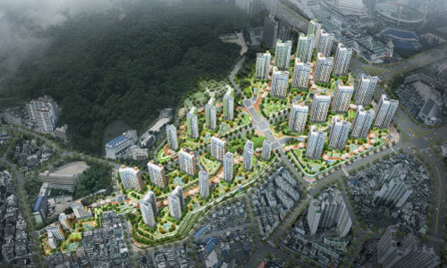 연제구 거제2구역 재개발 ‘레이카운티’의 조감도. 삼성물산 제공