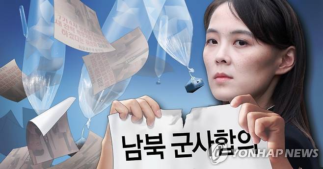 김여정 대북전단 조치 안 하면 남북 군사합의 파기 경고 (PG) [김민아 제작] 사진합성·일러스트