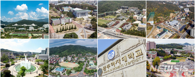 광주.전남 주요 대학들.