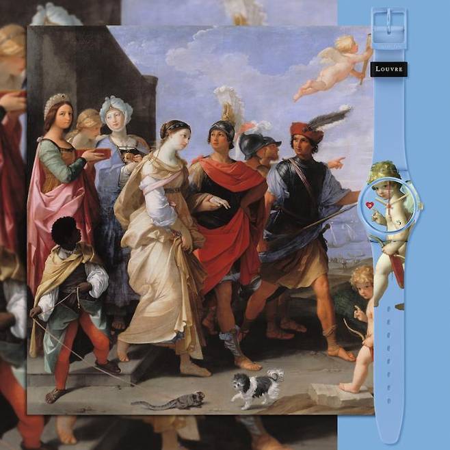 레오나르도 다빈치의 [모나리자], 귀도 레니의 [헬레네의 납치]를 세상에서 가장 작은 캔버스에 옮겼다. 스와치 루브르 컬렉션. @스와치 제공