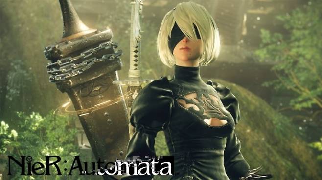 '니어 오토마타'. 2B가 있는데 저질 성인게임물이 팔리겠는가.