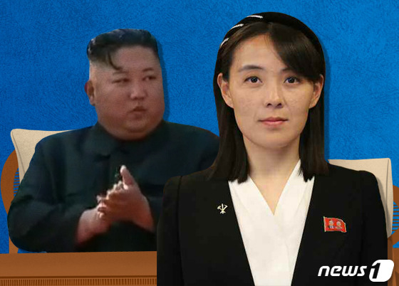 북한의 김정은 국무위원장과 김여정 조선노동당 중앙위원회 제1부부장의 모습. © News1 이지원 디자이너