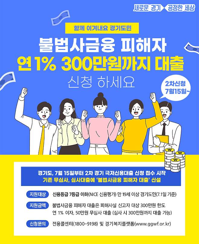 2차 경기 극저신용대출 신청 접수. [경기도 제공]