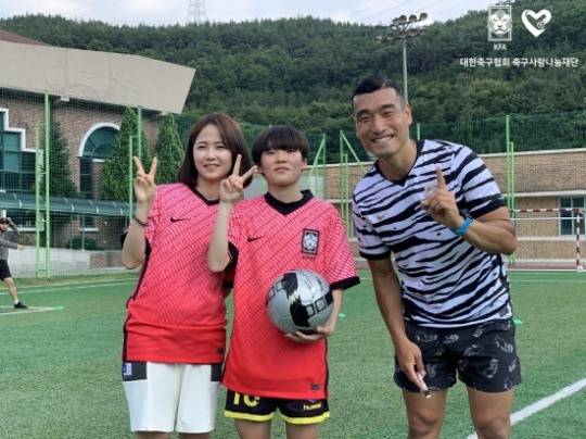 '깜짝 멘토링'에 참여한 이민아, 범예주, 조원희.
[대한축구협회 제공]