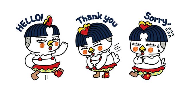 삼양식품 라인 메신저용 호치 이모티콘/사진=삼양식품